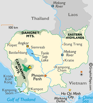 Carte du Cambodge