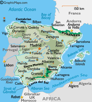 Carte d'Espagne