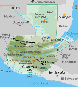 Carte du Guatemala