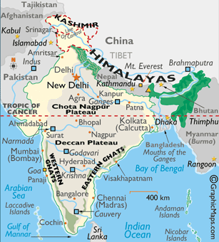 Carte de l'Inde