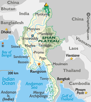Carte du Myanmar