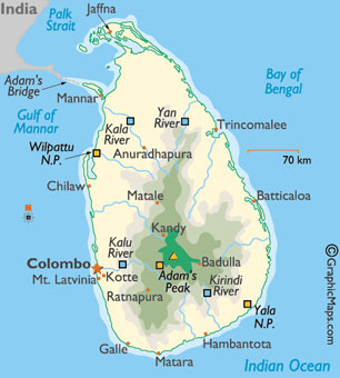 Carte du Sri Lanka