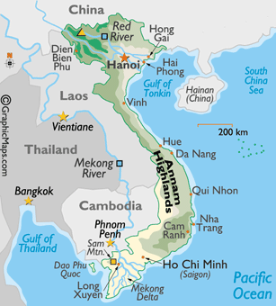 Carte du Vietnam