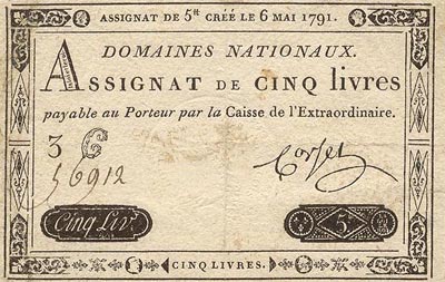Assignat de 5 Livres (1791)