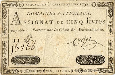 Assignat de 5 Livres (1792)