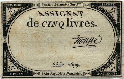 Assignat de 5 Livres (10 Brumaire An 2)