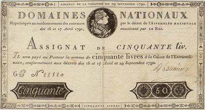 Assignat de 50 Livres (Création du 29 septembre 1790)