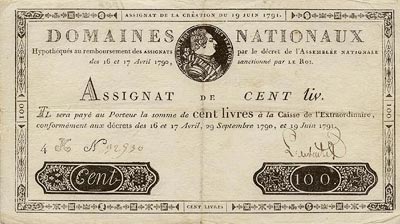 Assignat de 100 Livres (Création du 19 juin 1791)