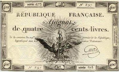 Assignat de 400 Livres (Création du 21 septembre 1792)