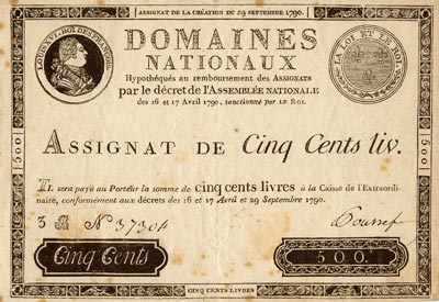 Assignat de 500 Livres (Création du 29 septembre 1790)