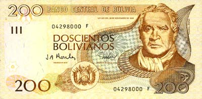 Boliviano Bolivie