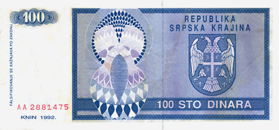 100 Dinars Krajina
