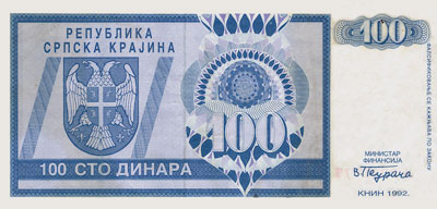 100 Dinars Krajina