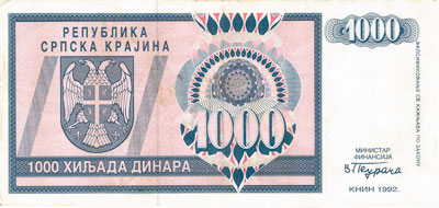 1000 Dinars Krajina