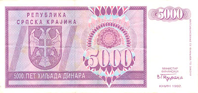5000 Dinars Krajina