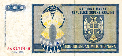 1000000 Dinars Krajina