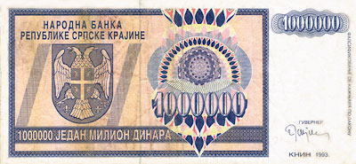 1000000 Dinars Krajina