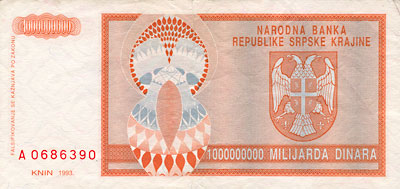 1000000000 Dinars Krajina