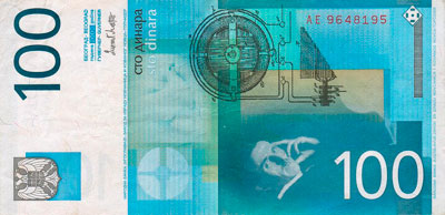 100 Dinars Yougoslavie 2000