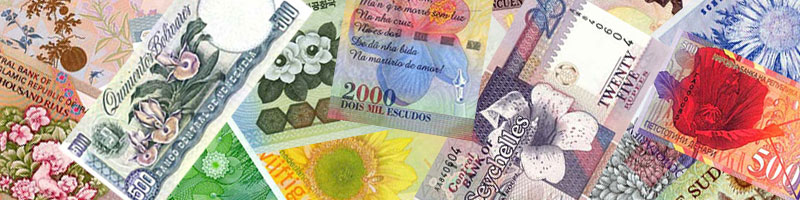 Fleurs Flowers Banknote Billets