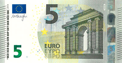 5 euros recto (série 2013)