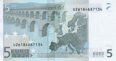 5 euros verso (série 2002-2013)