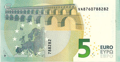 5 euros verso (série 2013)