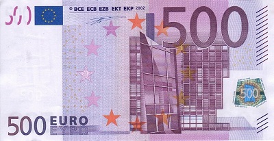 500 euros recto (série 2002)