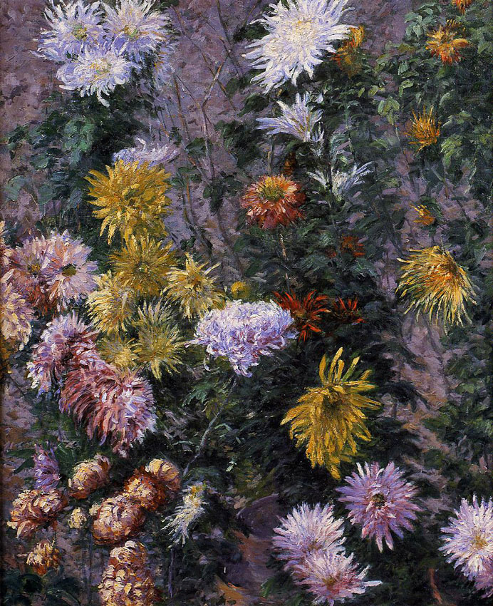 Gustave Caillebotte - Chrysanthèmes blancs et jaunes, jardin du Petit-Gennevilliers