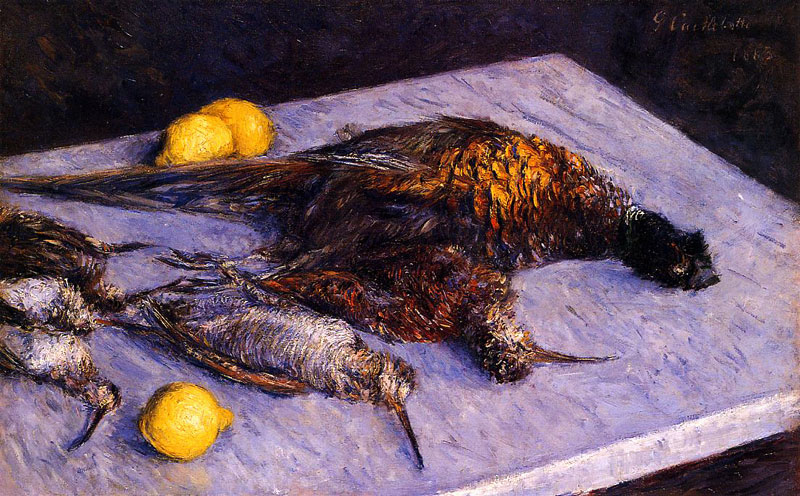 Gustave Caillebotte - Faisans et Bécasses sur une Table de Marbre