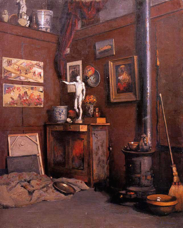 Gustave Caillebotte - Intérieur d'atelier avec poêle