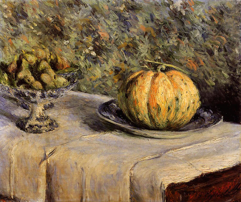 Gustave Caillebotte - Melon et compotier de figues