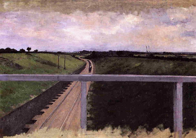 Gustave Caillebotte - Paysage à la voie de chemin de fer