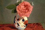 Gustave Caillebotte - Rose et Myosotis Bleus dans un Vase