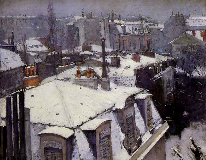 Gustave Caillebotte - Toits sous la neige, Paris