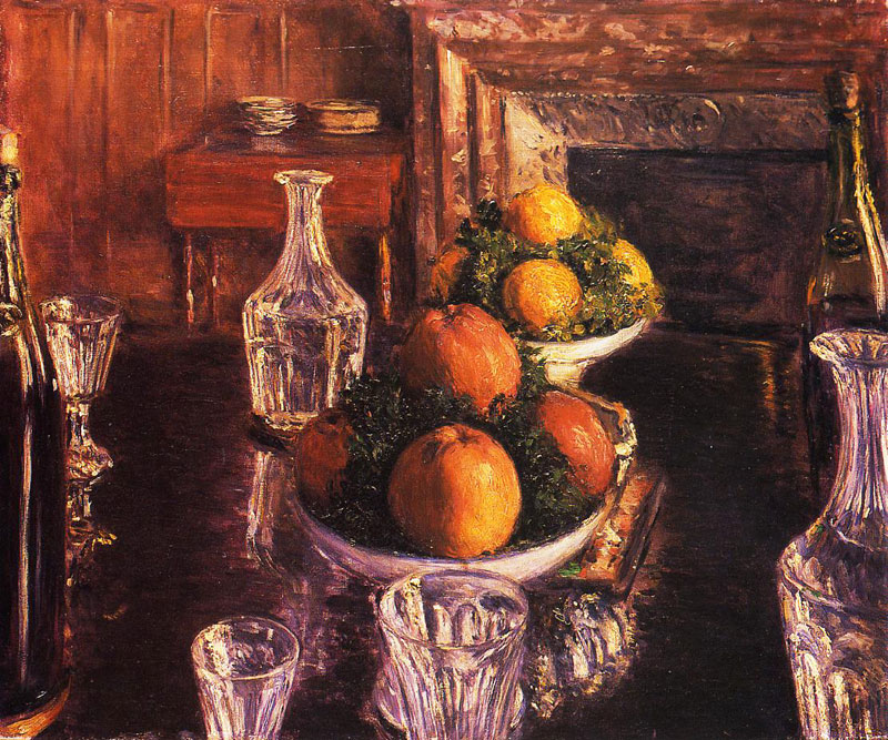Gustave Caillebotte - Verres, Carafes et Compotiers de Fruits