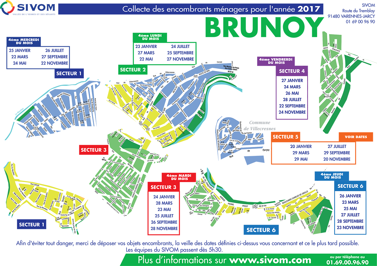 Calendrier des Encombrants Brunoy 2017