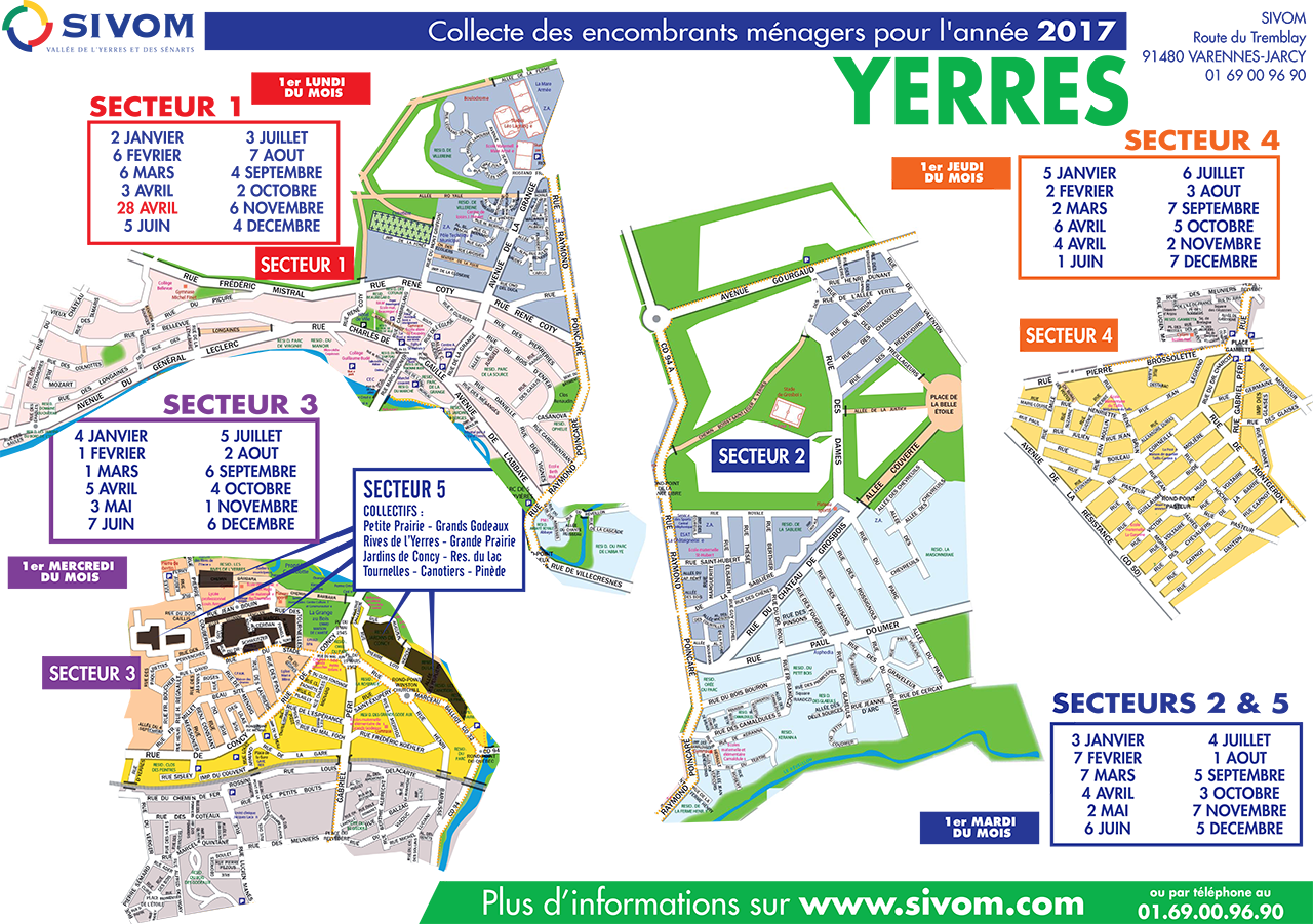 Calendrier des Encombrants Yerres 2017