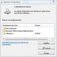 Windows Vista - Indexation