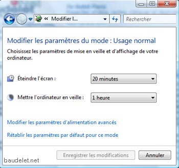 Windows Vista - Options Alimentation