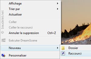 Création Raccourci